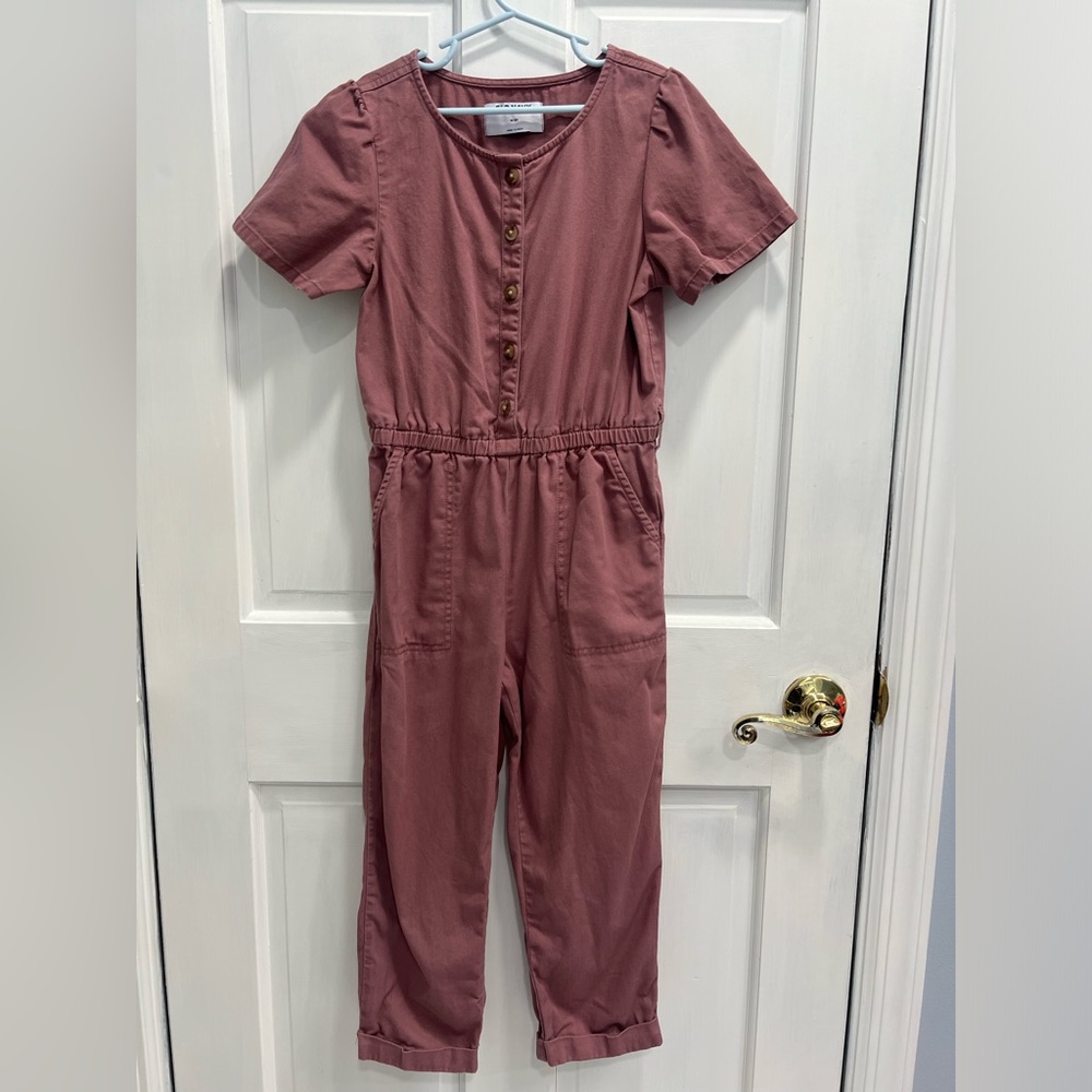 OLD NAVY Pink Utility Short Sleeve Jumpsuit With Pockets SIZE 8 Girls Pre Loved